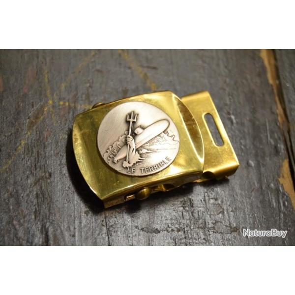 Boucle ceinture toile marine nationale Le Terrible S619 sous-marin nucl�aire lanceur d'engins France