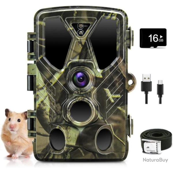 Camera de Chasse Nocturne Infrarouge  LED tir SUNTEKCAM 36MP 2.7 LED IR940nm  IP66 Carte SD de 16 Go