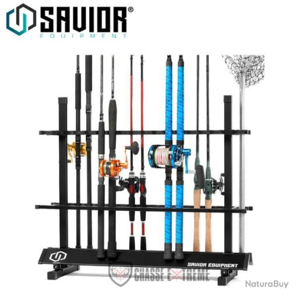 R�telier Canne � P�che SAVIOR 24 Pi�ces Noir