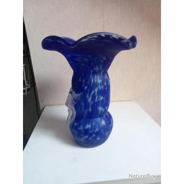 vase ancien en pate de verre art verrerie de toul hauteur 24 cm diam�tre 18 cm