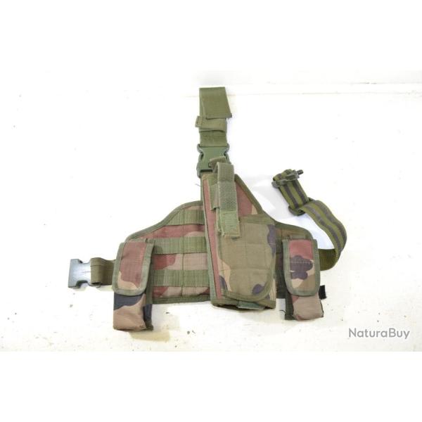 Etui / holster de cuisse tactique camouflage camoufl� arm�e Fran�aise Europe.