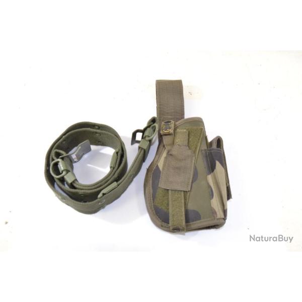 Etui / holster tactique avec ceinturon, camouflage camoufl� arm�e Fran�aise Europe. Airsoft paintbal