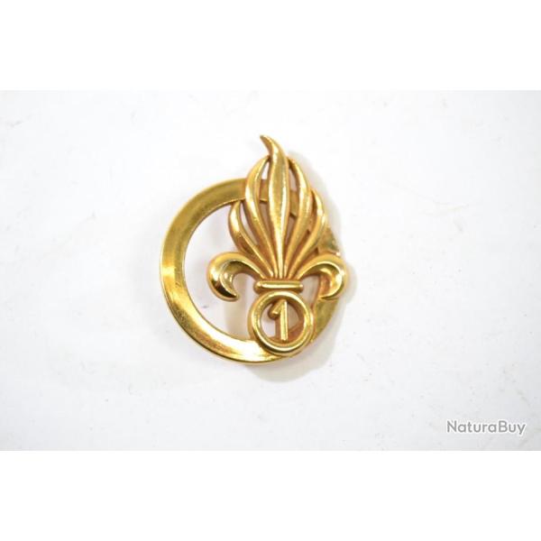 Insigne 1er R�giment Etranger, 1 RE, insigne de b�ret, dor�. Coinderoux G3840