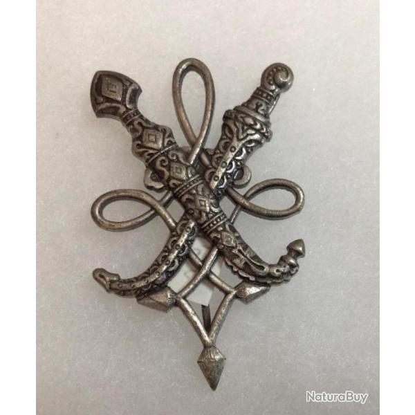 FRANCE TROUPES D'AFRIQUE - INSIGNE  Service des Affaires ALGERIENNES  argent�, dos lisse