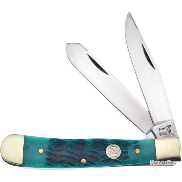 F14312JGJ Couteau Frost Cutlery Big Game Trapper Jade Bone Manche Os Lames Acier Inox
