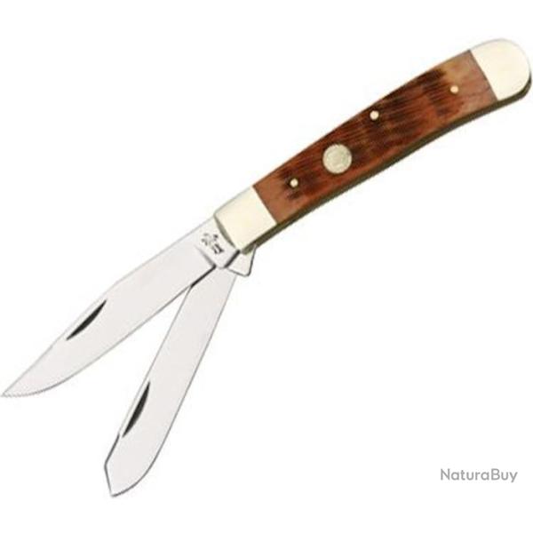 F14312TPS Couteau Frost Cutlery Big Game Trapper Peach Bone Manche Os Lames Acier Inox