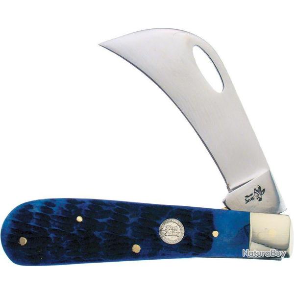 F14441BLJB Couteau Serpette Frost Cutlery Hawkeye Blue Bone Manche Os Lame Acier Inox