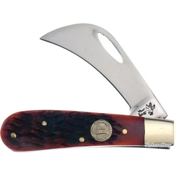 F14478RPB Couteau Frost Cutlery Little Hawkeye Red Bone Manche Os Lame Acier Inox