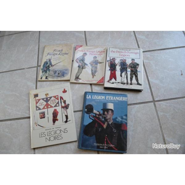 Lot int�ressant de 5 livres sur la l�gion �trang�re