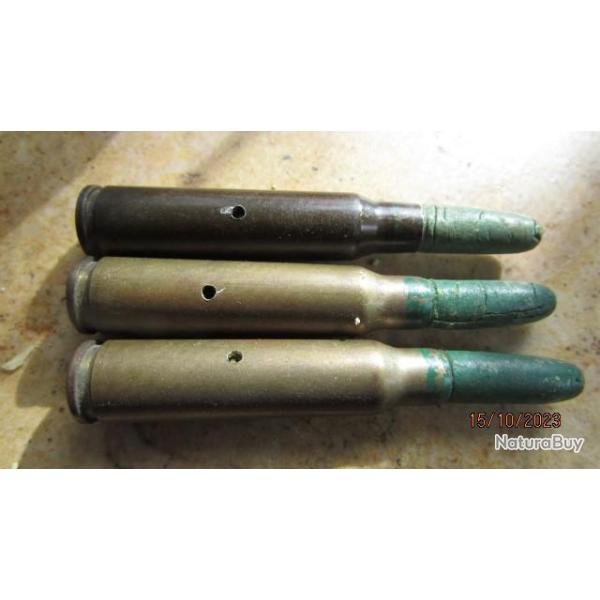 1 munition balle 7,5 mm ogive carton 1932 1947 fer Indochine 55 59 laiton/Fer Alg�rie instruction