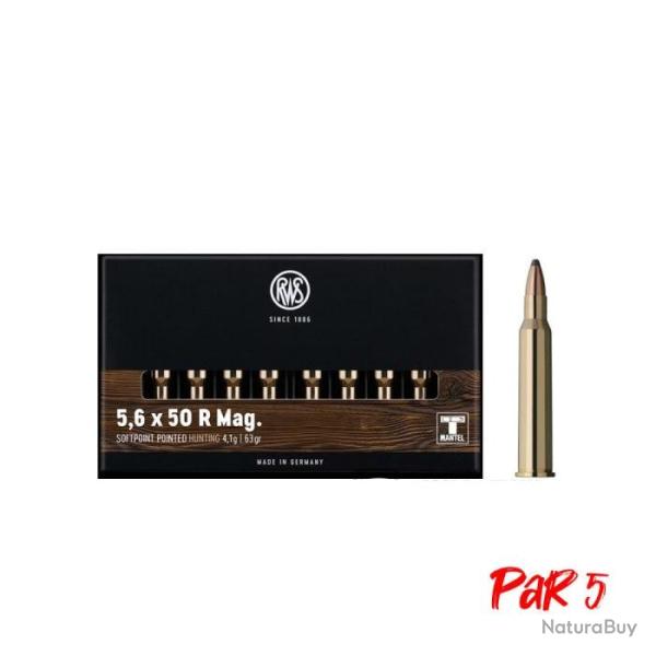 Cartouches RWS TMS - Cal. 5.6x50 R - 4.1 g / Par 5