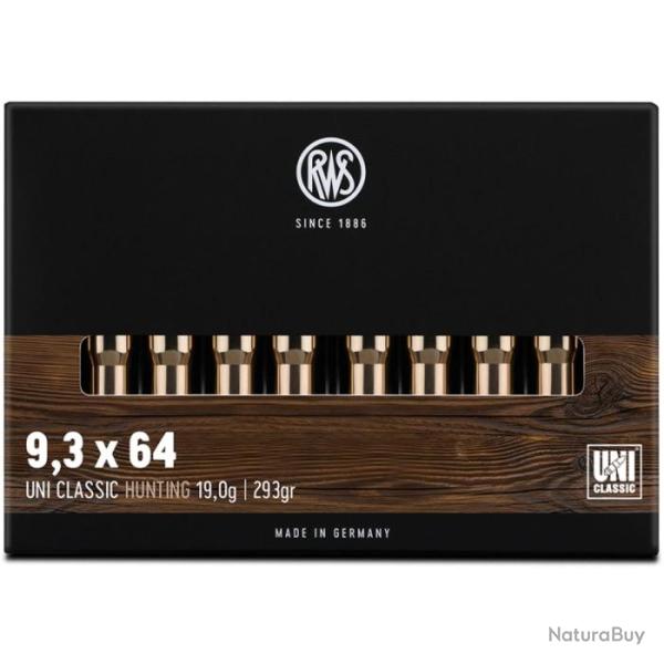 Cartouches RWS Uni Classic - Cal. 9.3x64 - 19 g / Par 1