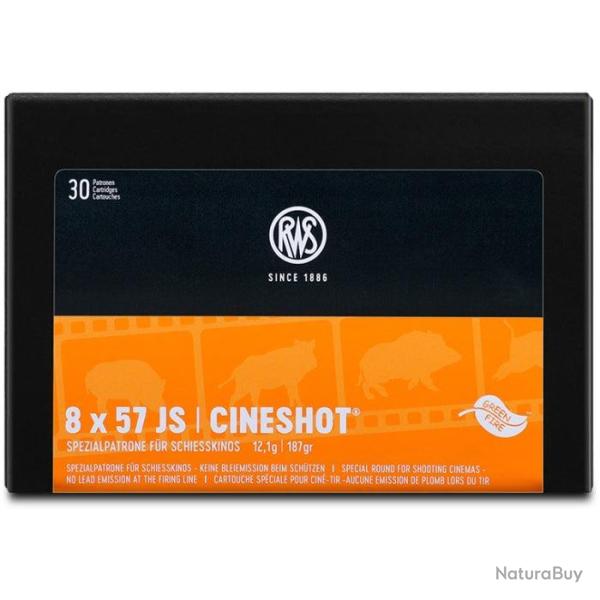 Cartouches RWS Cinetir - Cal.8x57 JS 12.1 g / 187 gr / Par 1 - 12.1 g / 187 gr / Par 1