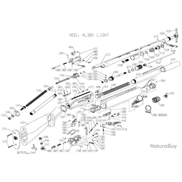 Poussoir de la fixation du bouchon Beretta Al391 cal12