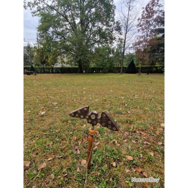 Miroir aux alouettes complet dans son �tui de toile.