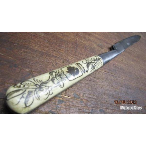 grand couteau vendetta Corse devises XIX19siecle manche os 45cm Corsica Vritable Bernard76