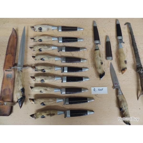 important lot de coteaux de table pattes de chevreuil luxe