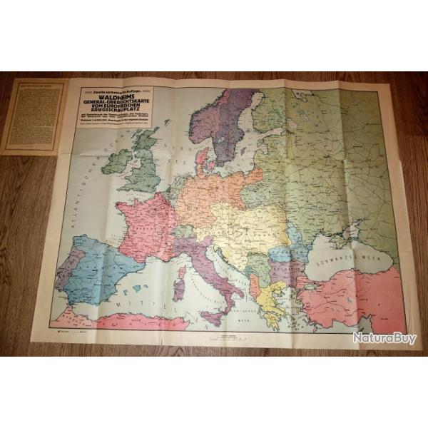 CARTE ALLEMANDE de � l'EUROPE EN GUERRE � de la PREMIERE GUERRE.  /7694
