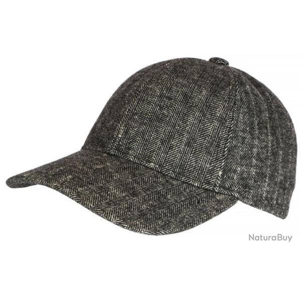 Casquette Baseball Laine Noire a Chevrons Tradition Britty Taille unique Gris
