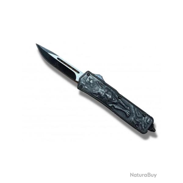 DD24 - COUTEAU LOUP LAME JAILLISSANTE