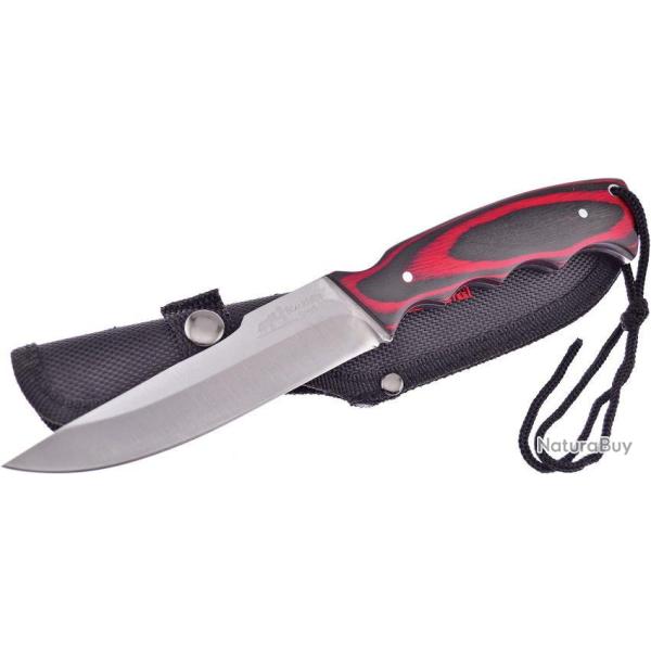 FBKH002 Couteau Frost Cutlery Black Hills Bush Master Red Manche Bois Lame Acier Inox Etui Nylon