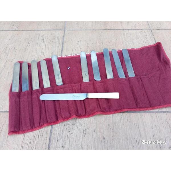 DOUZE   COUTEAUX  MAPPIN BROTHERS  SHEFFIELD  19eme  . ACIER & IVOIRE . PRESENTOIR  FEUTRINE .