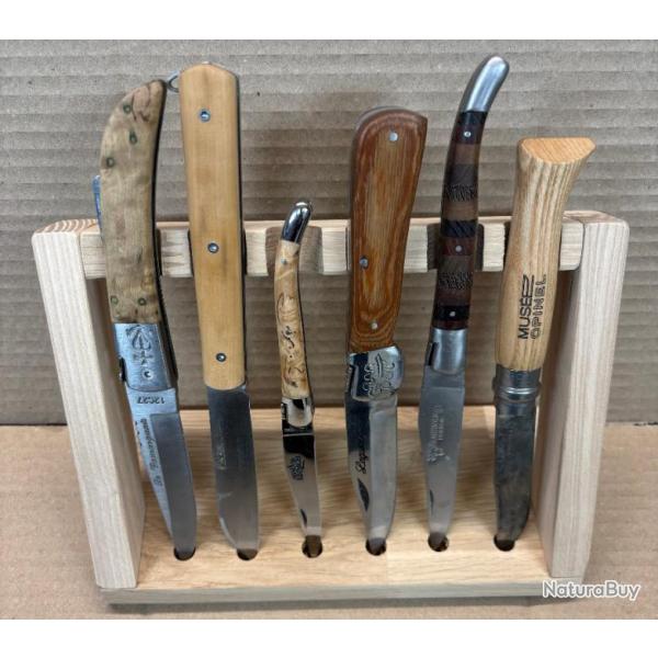 Pr�sentoir vertical pour 6 couteaux en Ch�ne