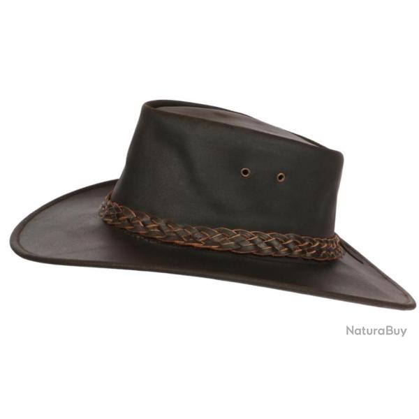 Grand chapeau Cuir Huile Marron Australien Terry Aussie Apparel Marron