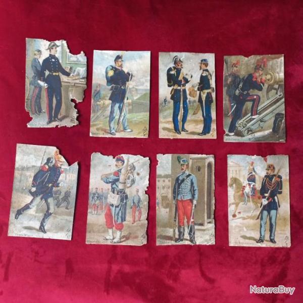 15 anciennes  images chromos militaires  1880-1900