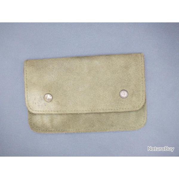 Etui/cartouchire en cuir vert kaki pour 10 munitions de carabine