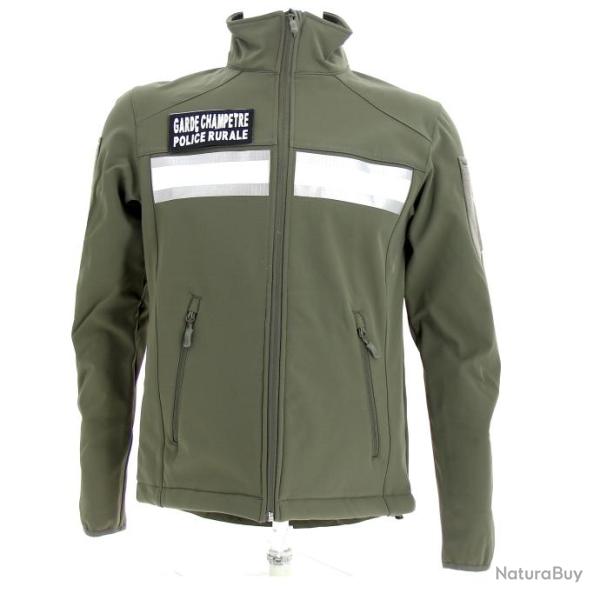 Blouson Softshell kaki GARDE CHAMPETRE POLICE RURALE
