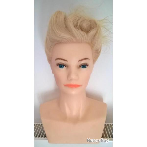 T�TE DE MANNEQUIN de FEMME avec SOCLE INT�GR� pour PR�SENTATION DE VOS CASQUES & COIFFURES /  N�2