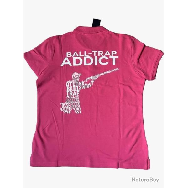 Polo Rose Ball-Trap Addict  Taille L