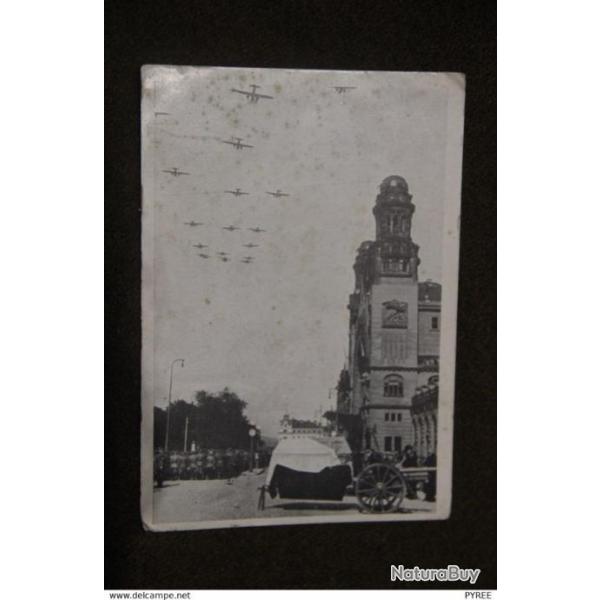 Carte postale revue militaire 1937 Tch�coslovaquie exp�di�e � Alger