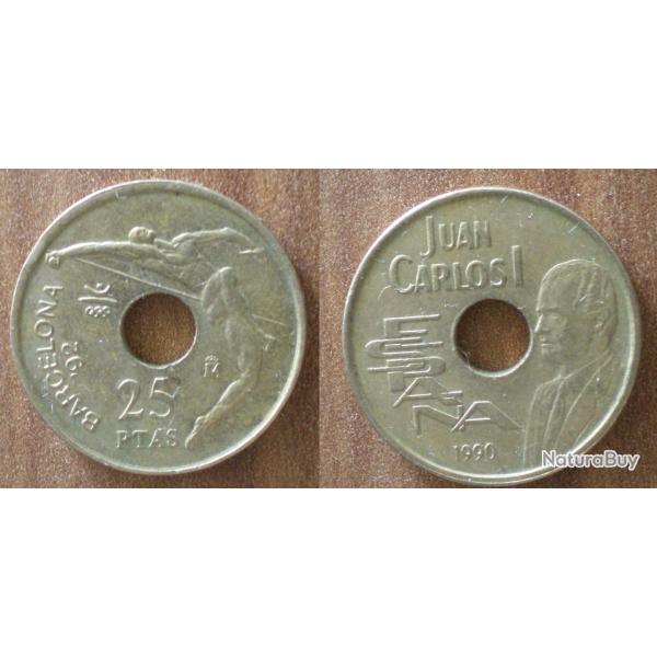 Espagne 25 Pesetas 1990 Piece Jeux Olympiques de Barcelone 1992 Peseta Spain