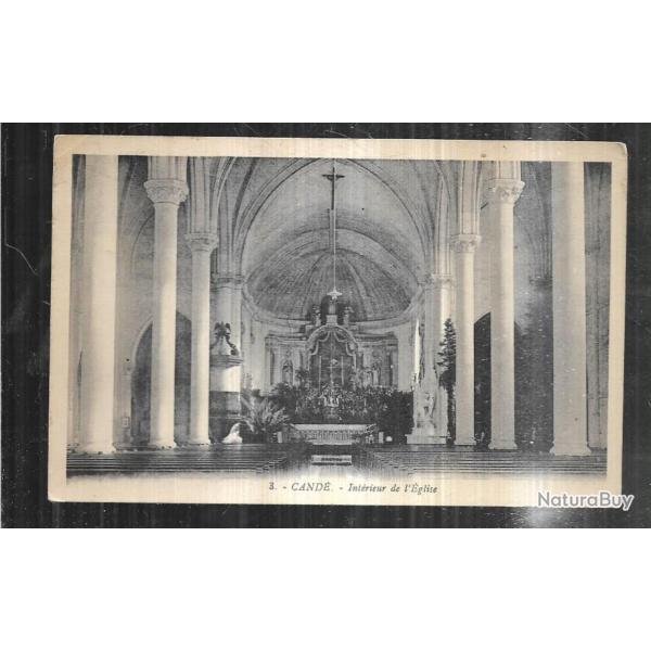 cand� int�rieur de l'�glise  carte postale ancienne
