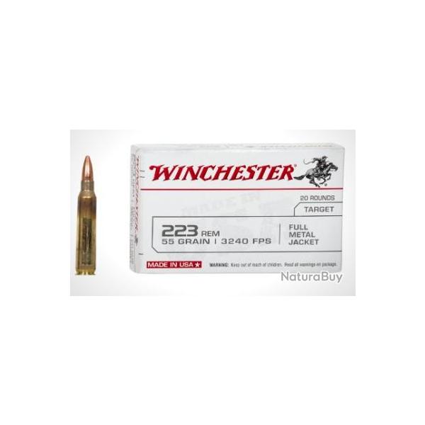 WINCHESTER 223REM FULL METAL JACKET 55GR PAR 100