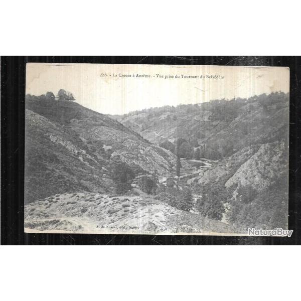 la creuse � anz�me vue prise du tournant du belv�d�re carte postale ancienne