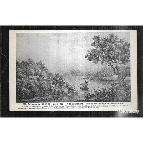 environs de nantes  vers 1880 a la jonneli�re ruines du chateau de barbe-bleue carte postale ancienn