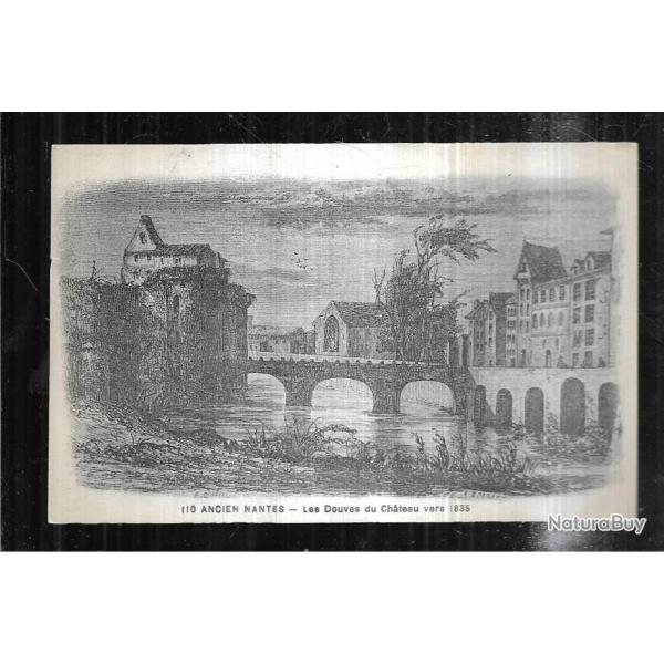 ancien nantes les douves du chateau vers 1885 carte postale ancienne