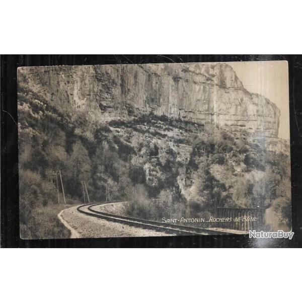 saint antonin rocher de bone , ligne sncf, carte postale ancienne