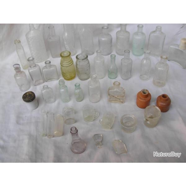 WW1/2 BOUTEILLES FIOLES TUBES VIDE D'HYGI�NE M�DICALE ALIMENTATION ET DIVERS 1 AU CHOIX