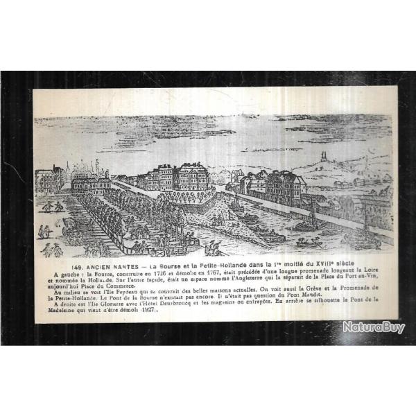 ancien nantes la bourse et la petite hollande dans la 1ere moiti du XVIIIe s carte postale ancienne