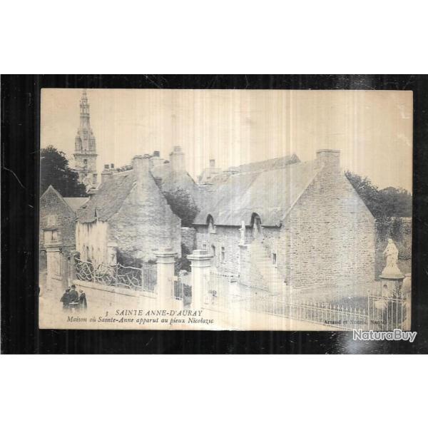 sainte anne d'auray maison ou sainte anne apparue au pieu nicolazic  carte postale ancienne