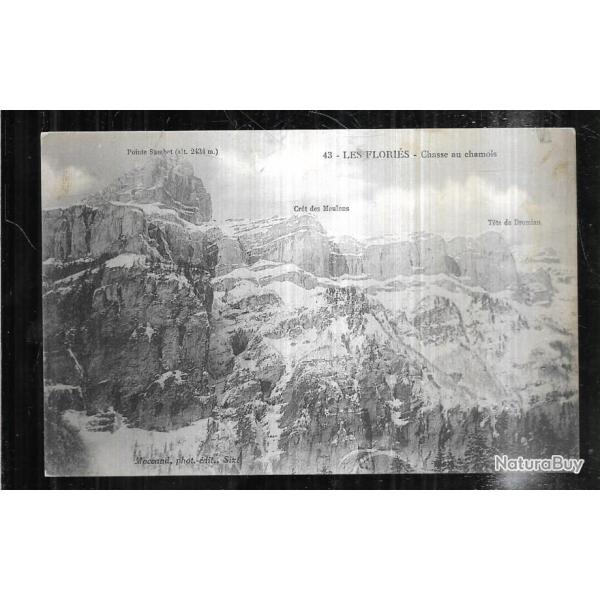 les floris chasse au chamois ,  carte postale ancienne
