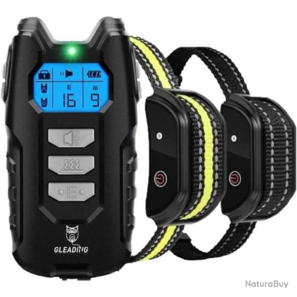 Collier De Dressage pour Deux Chiens Colliers Anti-aboiement Contrle Manuel Porte 600 Mtres