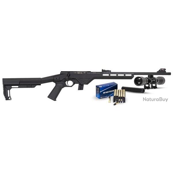 Pack carabine � verrou Citadel Trakr droitier synth�tique cal. 22LR