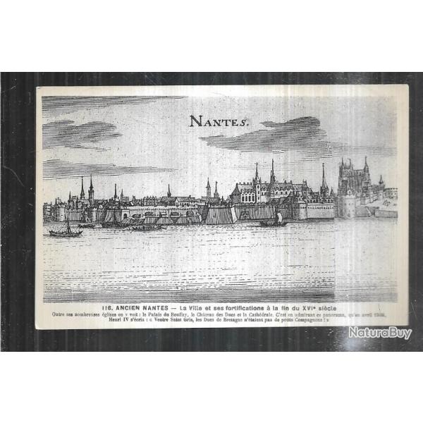 ancien nantes la ville et ses fortifications  la fin du XVIe sicle carte postale ancienne