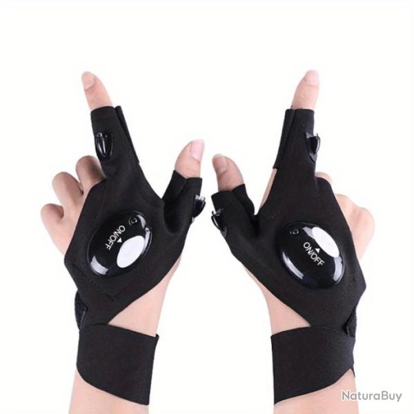 1/2pcs  Gants LED Lumineux, Idee Cadeaux De La tete Des P�res Du Fils Gadget cold Mains Libre