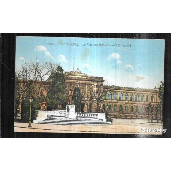 strasbourg le monument goethe et l'universit carte postale ancienne